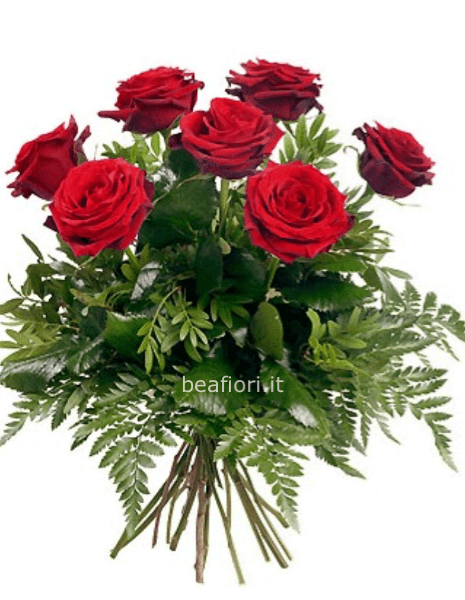 7 rose gambo lungo 80 cm